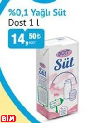 DOST %0,1 YAĞLI SÜT DOST %0,1 YAĞLI SÜT